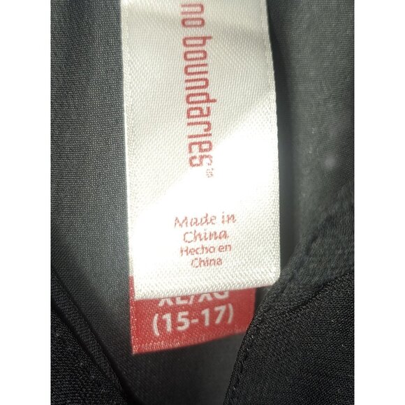 No Boundaries Womens XL Black Lace Sheer Button Front Sleeveless Blouse Top15-17 - Picture 4 of 5